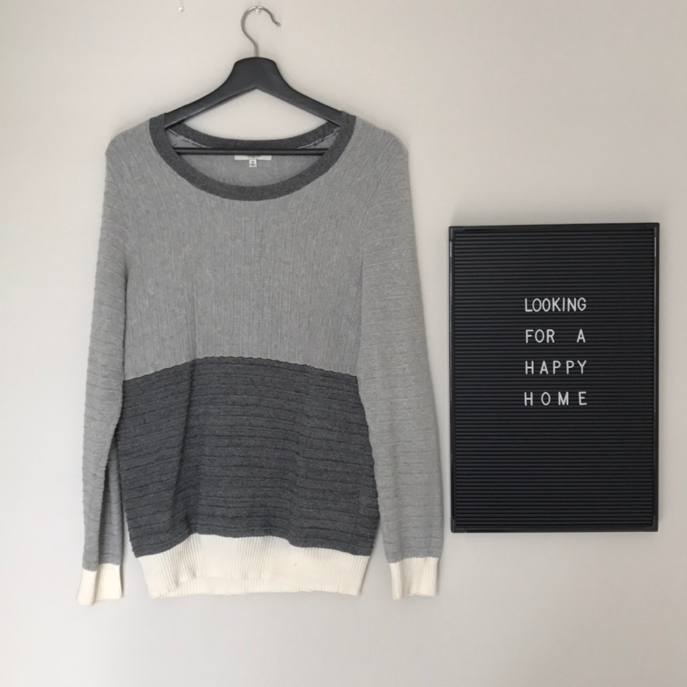 grey color block Madewell sweater